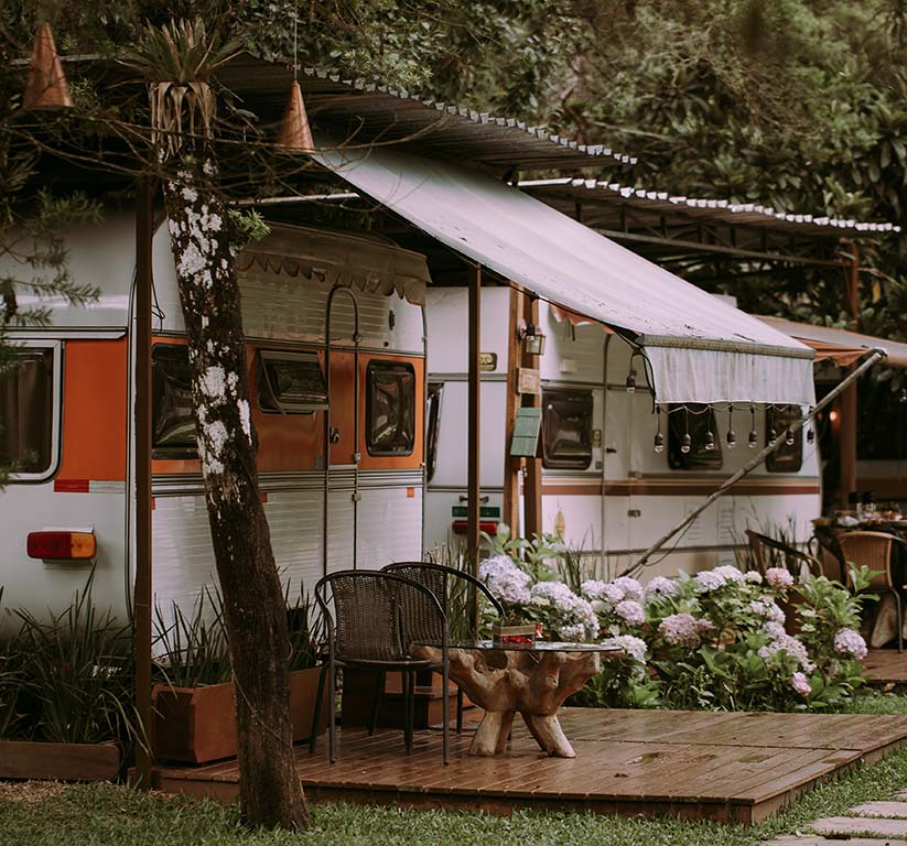 camper with shade