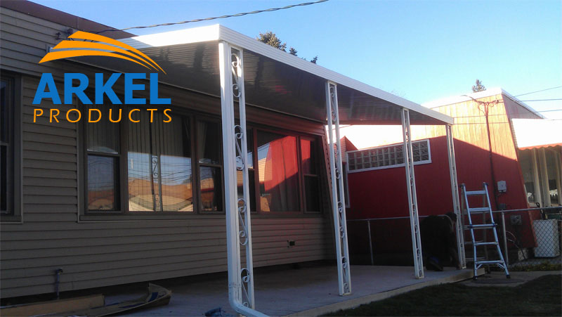 beautiful white carport awnings backyard